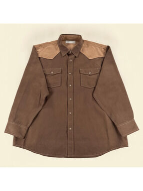 Bit & Bridle Mole Brown Western Style Button-Up Shirt XL